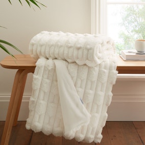 Bianca So Soft Carved Faux Fur Throw 150cm x 200cm