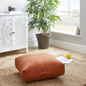 Casual Slub Butterscotch Floor Cushion