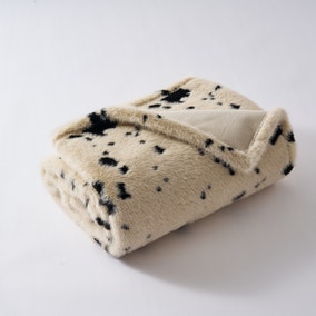 Cowhide Faux Fur Throw, 130cm x 180cm