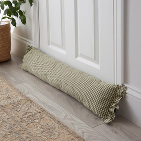 Gingham Frill Cotton Draught Excluder